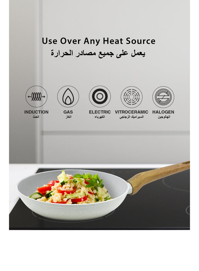 Bergner 20cm Forged Aluminum Fry Pan with Trivet, Marble Non-Stick Coating, Durable Scratch Resistant Frying Pan, Less Oil Use Healthy Cooking Skillet, Even Heating, Induction & Gas Stove Compatible - Image 3